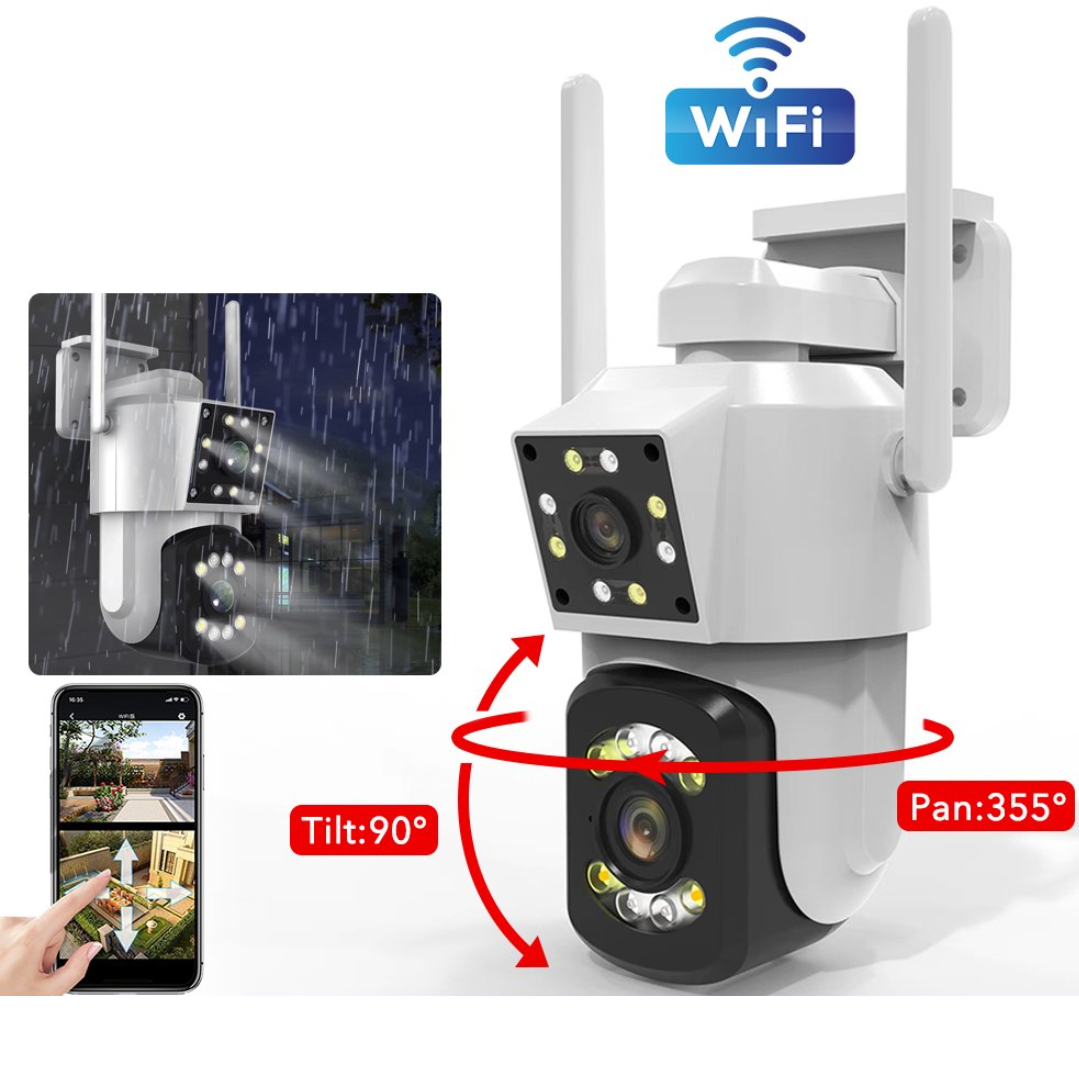 Cameră smart HD, WiFi Audio-Video cu Alarmă, Detectare Mișcare și IP66 , Stocare Cloud, Micro SD