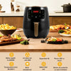 Pachet! Friteuza cu aer cald Air Fryer, fara ulei, 2400W, 6L si afisaj digital + Farfurie din silicon pentru friteuza